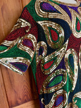 Load image into Gallery viewer, Vintage Laurence Kazar Sequin Beaded Multicolor Dress
