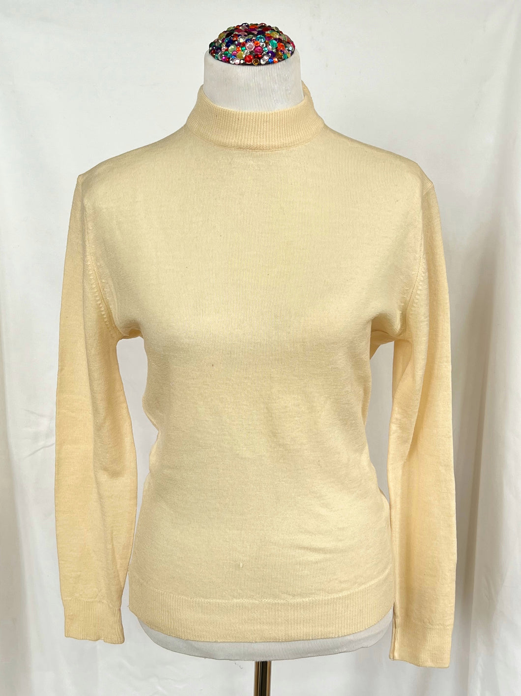 Vintage Pendleton Buttercream Mock Neck Sweater