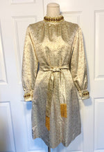 Load image into Gallery viewer, Vintage Gold Lamé Birdie Dress