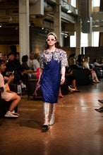 Load image into Gallery viewer, 1980’s Blue and Silver Beaded Dress