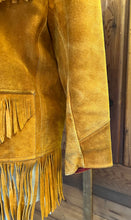 Load image into Gallery viewer, 60s Vintage Golden Brown Suede Fringe Jacket
