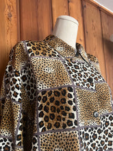 Load image into Gallery viewer, Vintage Checkered Animal Print Blouse
