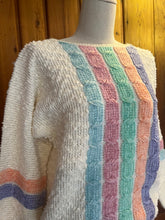 Load image into Gallery viewer, 80s Vintage Pastel Stripe Dolman Sweater
