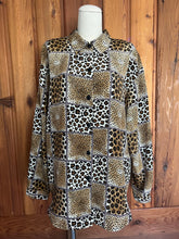 Load image into Gallery viewer, Vintage Checkered Animal Print Blouse
