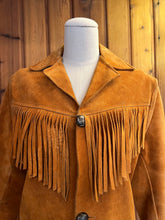 Load image into Gallery viewer, 60s Vintage Golden Brown Suede Fringe Jacket
