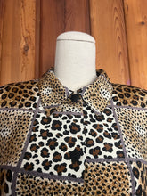 Load image into Gallery viewer, Vintage Checkered Animal Print Blouse
