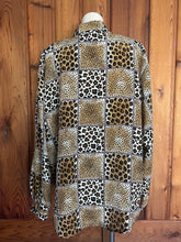 Load image into Gallery viewer, Vintage Checkered Animal Print Blouse
