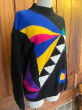 Load image into Gallery viewer, 80s Vintage Geometric Angora Sweater
