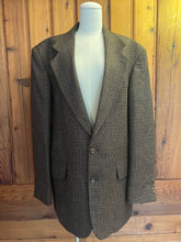 Load image into Gallery viewer, 90s Vintage Brown Plaid Suit Coat by Oscar de la Renta
