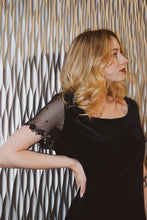 Load image into Gallery viewer, 1980&#39;s Black Velvet Dress
