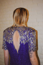 Load image into Gallery viewer, 1980’s Blue and Silver Beaded Dress
