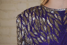 Load image into Gallery viewer, 1980’s Blue and Silver Beaded Dress
