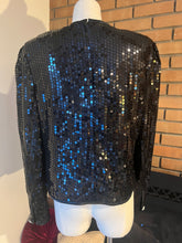 Load image into Gallery viewer, 1980’s Black Sequin Blouse
