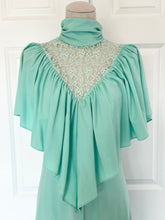 Load image into Gallery viewer, Vintage Lace Mockneck Caped Dress

