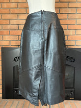 Load image into Gallery viewer, Vintage Black Leather Pencil Skirt
