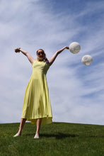 Load image into Gallery viewer, Sleeveless Pale Yellow Pleated Dress
